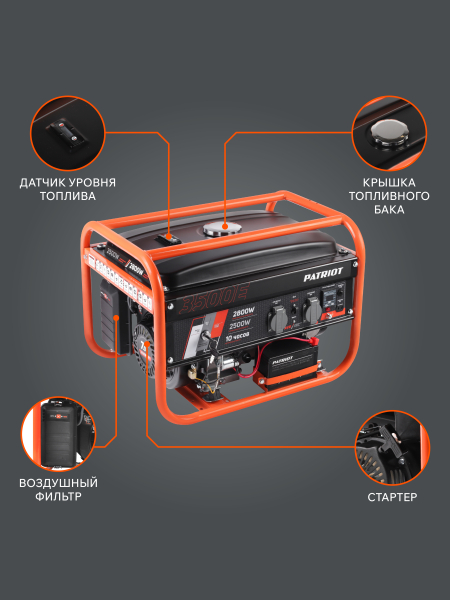 Бензиновый генератор PATRIOT GRS 3500 E для дома фото