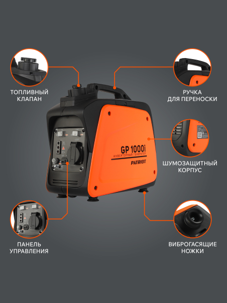 Бензиновый инверторный генератор PATRIOT GP 1000 i резервный фото