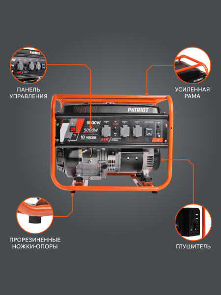 Бензиновый генератор PATRIOT GRS 6500 для дома фото