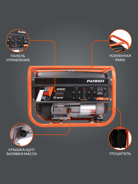 Бензиновый генератор PATRIOT GRS 3800 резервный фото