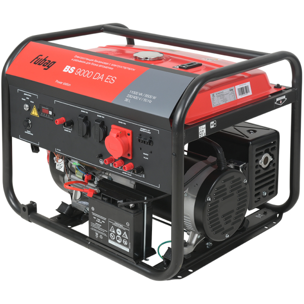 Бензиновый генератор Fubag BS 9000 DA ES (трёхфазный) + Комплект колес и ручек + Моторное масло Fubag Extra в ПОДАРОК 2-х тактный фото
