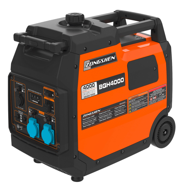 Бензиновый инверторный генератор Zongshen BQH 4000 E мини фото