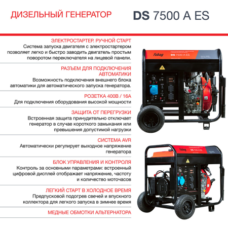 Дизельный генератор Fubag DS 7500 A ES фото