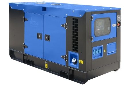 Дизельный генератор ТСС ЭД-16-Т400 в шумозащитном кожухе на прицепе фото