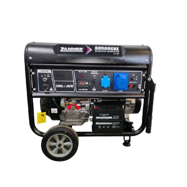 Бензиновый генератор Zammer S9500CXE на колесах фото