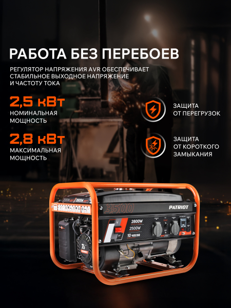 Бензиновый генератор PATRIOT GRS 3500 резервный фото
