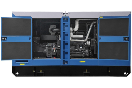 Дизельный генератор ТСС ЭД-200-Т400 с АВР в шумозащитном кожухе на прицепе фото