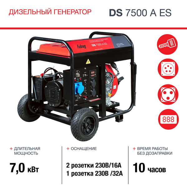 Дизельный генератор Fubag DS 7500 A ES 646234 для газового котла фото