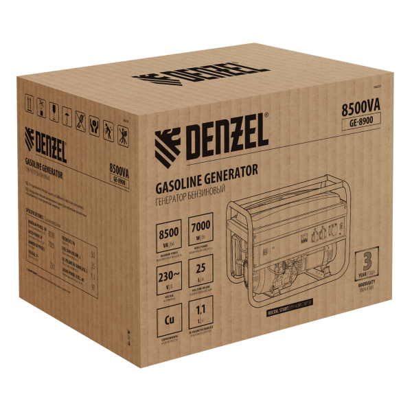 Бензиновый генератор DENZEL GE 8900 2-х тактный фото