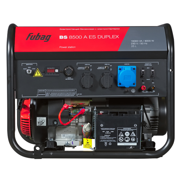 Бензиновый генератор Fubag BS 8500 A ES DUPLEX + Комплект колес и ручек + Масло универсальное Fubag Extra (SAE 10W40) в ПОДАРОК! фото