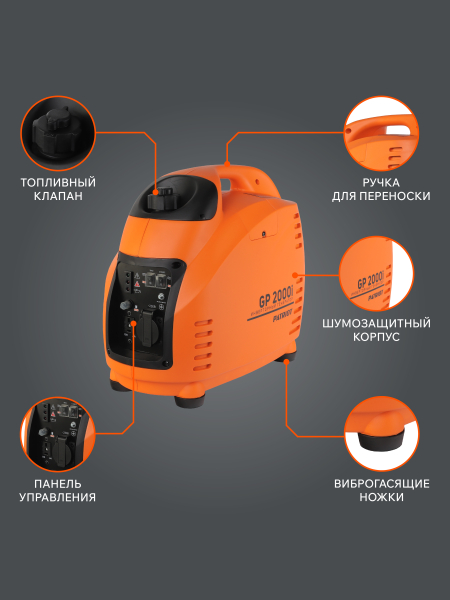 Бензиновый инверторный генератор PATRIOT GP 2000 i для газового котла фото